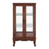 Syemin Decorative Storage Cabinets Curio Cabinet, Curio Diapaly Cabinet with Adjustable Shelves, Freestanding Linen Cabinet, Brown, 26"*11.75"*43.5" - 3 of 4