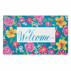 Stupell Industries Lush Garden Welcome Printed Outdoor Door Mat, design by Amanda McGee, 18"x30" - 1 of 4