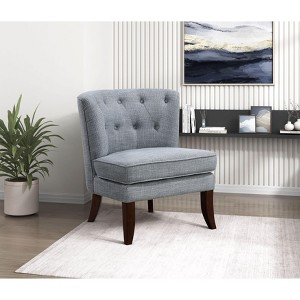 CAVINAS 18" Modern Accent Chair with solid Wood Legs, Classic Living Room Upholstery Chair,Button Tufted Back - 1 of 4