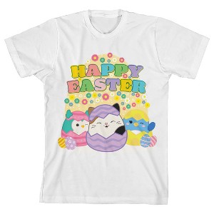 Squishmallows Happy Easter! Youth White Crew Neck Short Sleeve Tee - 1 of 3