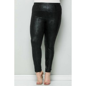 Women's Faux Suede Snake Skin Plus Leggings - SEE AND BE SEEN - 1 of 3