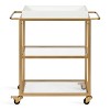 Kate and Laurel Giles Rectangle Metal Bar Cart, 28x13x30, White and Gold - 2 of 4