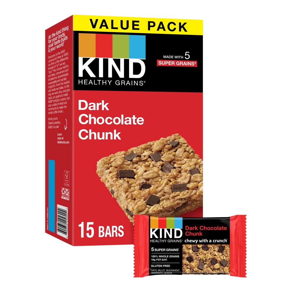 KIND Healthy Grains Bars Dark Chocolate Chunk - 18oz/15ct