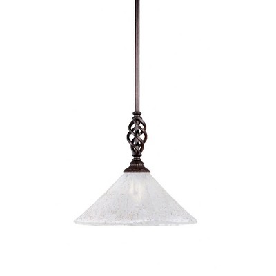 Toltec Lighting Elegante 1 - Light Pendant in  Dark Granite with 12" Gold Ice Shade