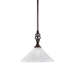 Toltec Lighting Elegante 1 - Light Pendant in  Dark Granite with 12" Gold Ice Shade - 1 of 1