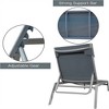 DOMETOUR 3-Piece Patio Chaise Lounge Set: Adjustable Steel Recliners with Headrest & Table (Grey) - 3 of 4