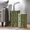 Maggift Patio Side Table Set of 2, Hollow Wrought Iron Patio Coffee Table, Living Room, Patio Decorative Side Table, Green, 14.25" * 12.5" * 22" - 3 of 4