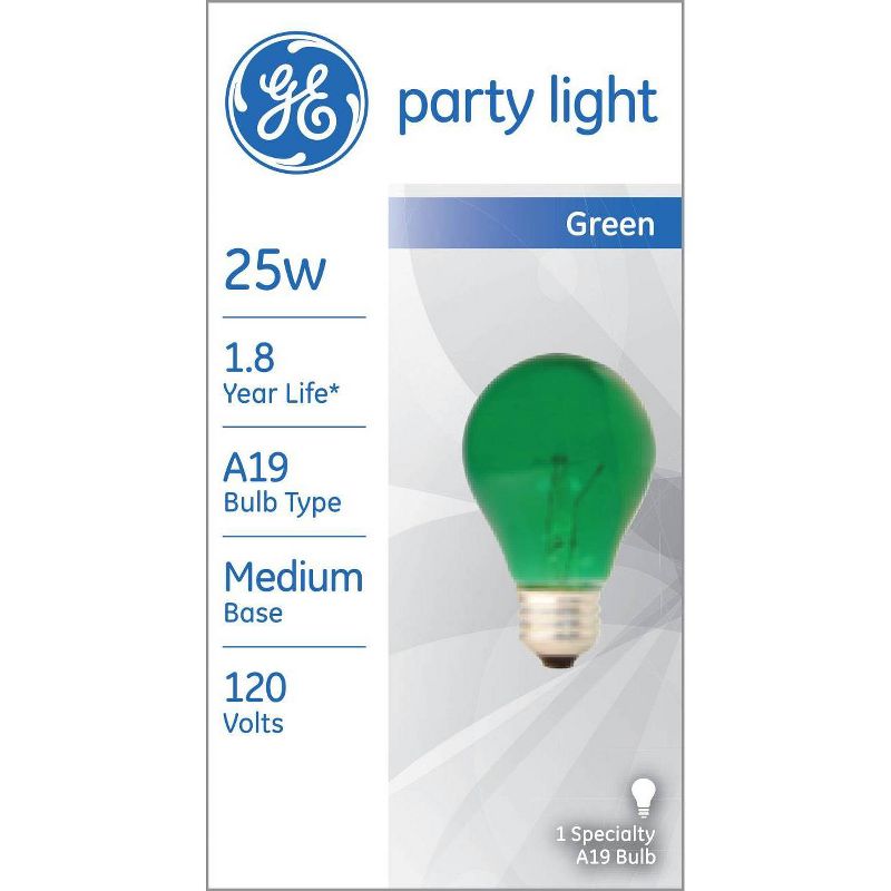 GE 25W Incandescent Party Light Green, 4 of 6