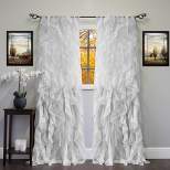 Sweet Home Collection | Chic Sheer Voile Vertical Ruffled Tier Window Curtain Panel