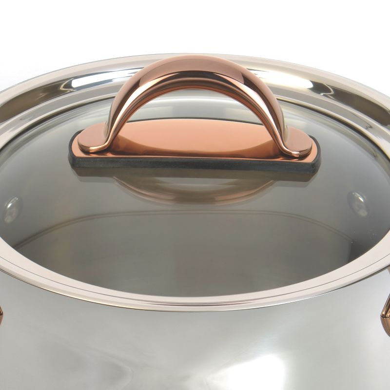 BergHOFF Ouro Gold 18/10 Stainless Steel Stockpot, Glass Lid, 2 of 4