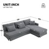 87" Modern Corduroy Upholstered L-Shaped Sectional Sofa with Reversible Chaise - 3 of 4