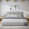 Vipbear Twin Size Upholstered Cloud Bed Frame with Headboard, Soft Rounded Corners, No Box Spring Required, Adjustable Headboard, Easy Assembly, Beige - 3 of 4
