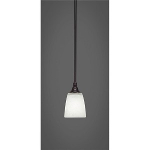 Toltec Lighting Any 1 - Light Pendant in  Espresso with 4.5" Square White Muslin Shade - 1 of 1