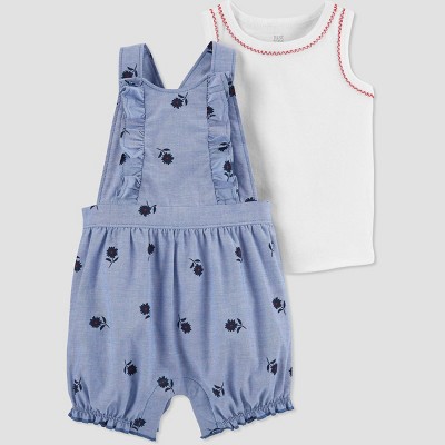 Carter's Just One You® Baby Girls' 2pc Striped Top & Bottom Set - Blue 3-6M