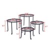 4pcs/set Yh-hj004 Plant Shelf Black Paint Round Pattern Plant Stand Household Orangizer - 3 of 4