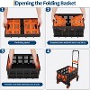 2-in-1 Folding Hand Truck with Foldable Basket,330 LB Capacity Dolly Cart with 2 Bungee Ropes,4 Wheels&Retractable Handle for Luggage/Moving/Office - 4 of 4