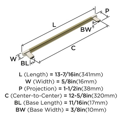 Polished Nickel and Golden Champagne Bar Cabinet Pull