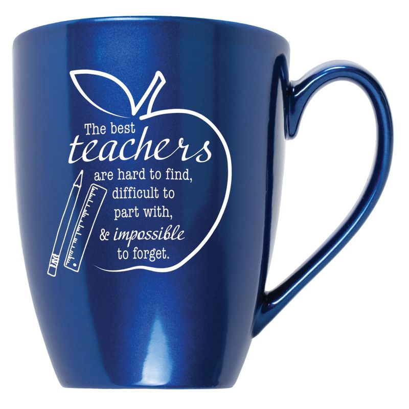 Elanze Designs The Best Teachers Are Hard To Find, Difficult To Part With, & Impossible To Forget Navy Blue 10 ounce New Bone China Coffee Cup Mug, 1 of 2