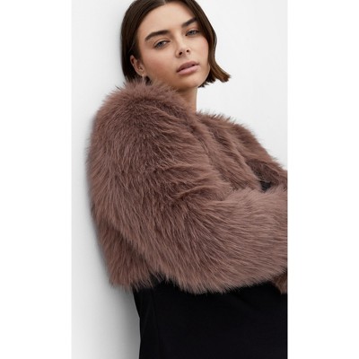 CITY CHIC | Angelica Faux Fur Crop Jacket - truffle | 14W : Target