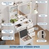 Jojoka White Vanity Desk with Mirror and Lights, Makeup Vanity Set with 5 Drawers, Stool, Charging Station & 3-Color LED Lighting - 3 of 4
