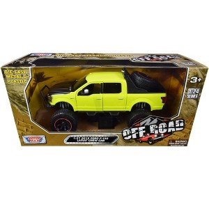 2019 Ford F-150 Lariat Crew Cab Pickup Truck Off Road Bright Green 1/27 Diecast Model Car by Motormax - 1 of 3