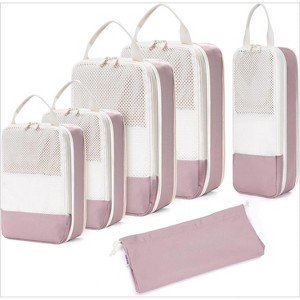 6 Set Compression Packing Cubes for Travel Kids Women Carry on, Packing Organizers Bag for Backpack Luggage - 1 of 4
