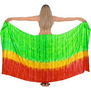 LA LEELA Women's Wraps Summer Long Pareos Vacation Bathing Suit Cover-Up Beach Beachwear Sarong CoverupsSwimwear for Women One Size Multi,Tie Dye - 1 of 4