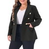 Agnes Orinda Women's Plus Size Office Work Notch Lapel Double Breasted Long Sleeve Blazer - image 2 of 4