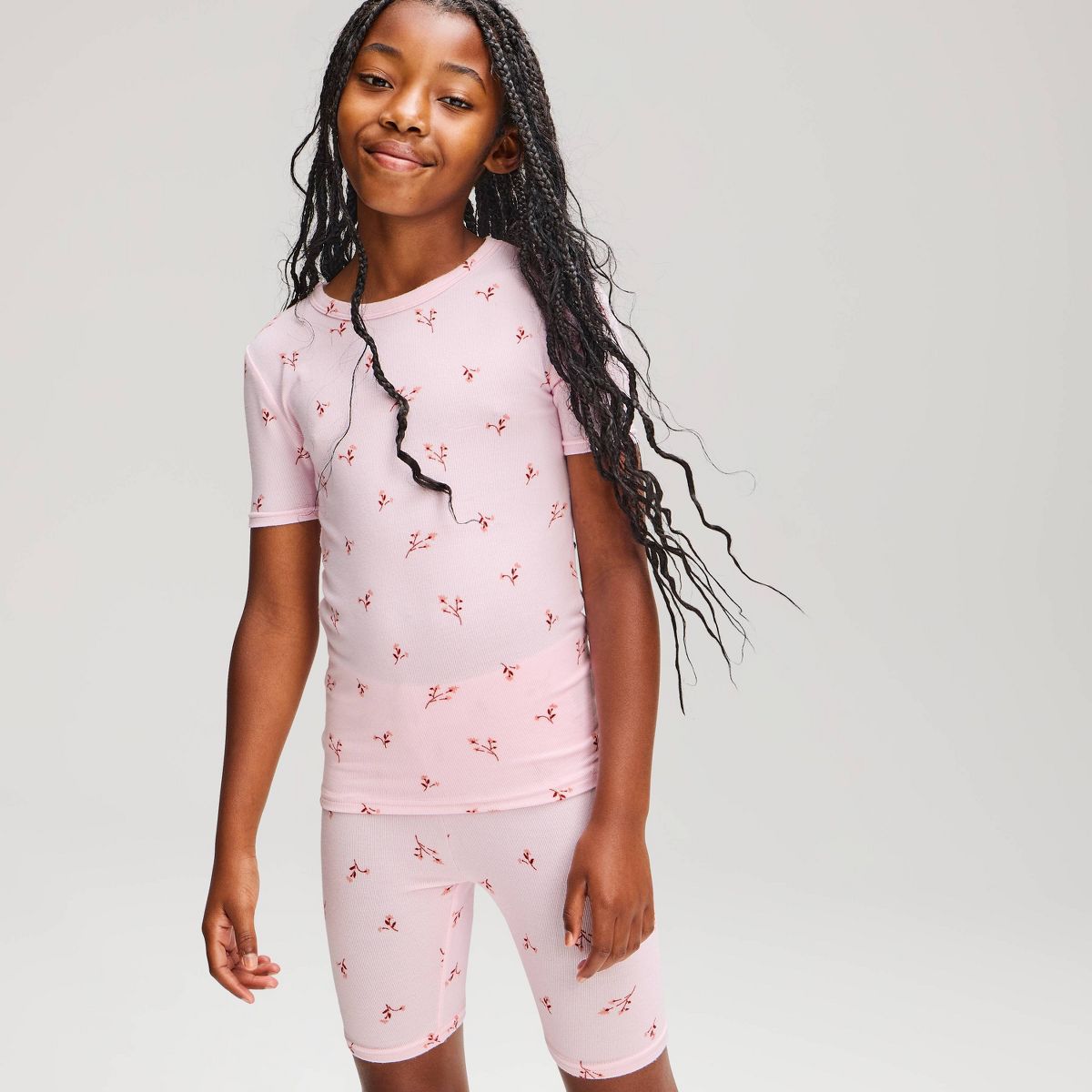 Girls' 2pc Tight Fit T-Shirt and Shorts Pajama Set - Cat & Jack™ - thumbnail 9