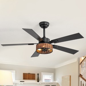Airsurfer 48-inch Wood Reversible 5-Blade Ceiling Fan with Light and Remote - 1 of 4