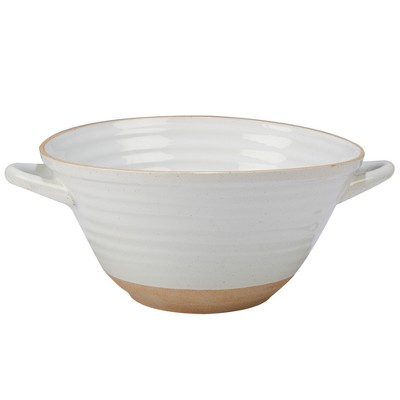 Certified International Artisan Ceramic Serving Bowl With Handles 144oz - White/Brown
