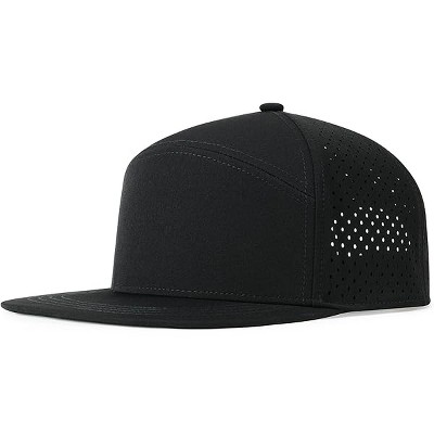 Fisfet Men Flat Brim Adjustable Performance Hat Snapback Laser Perforated Baseball Cap