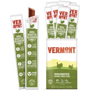 Snack Sticks by Vermont Smoke & Cure - Oven Roasted Seasoned - Turkey - Healthy Meat Protein - 1oz Jerky Stick - 24 count carton - 1 of 1