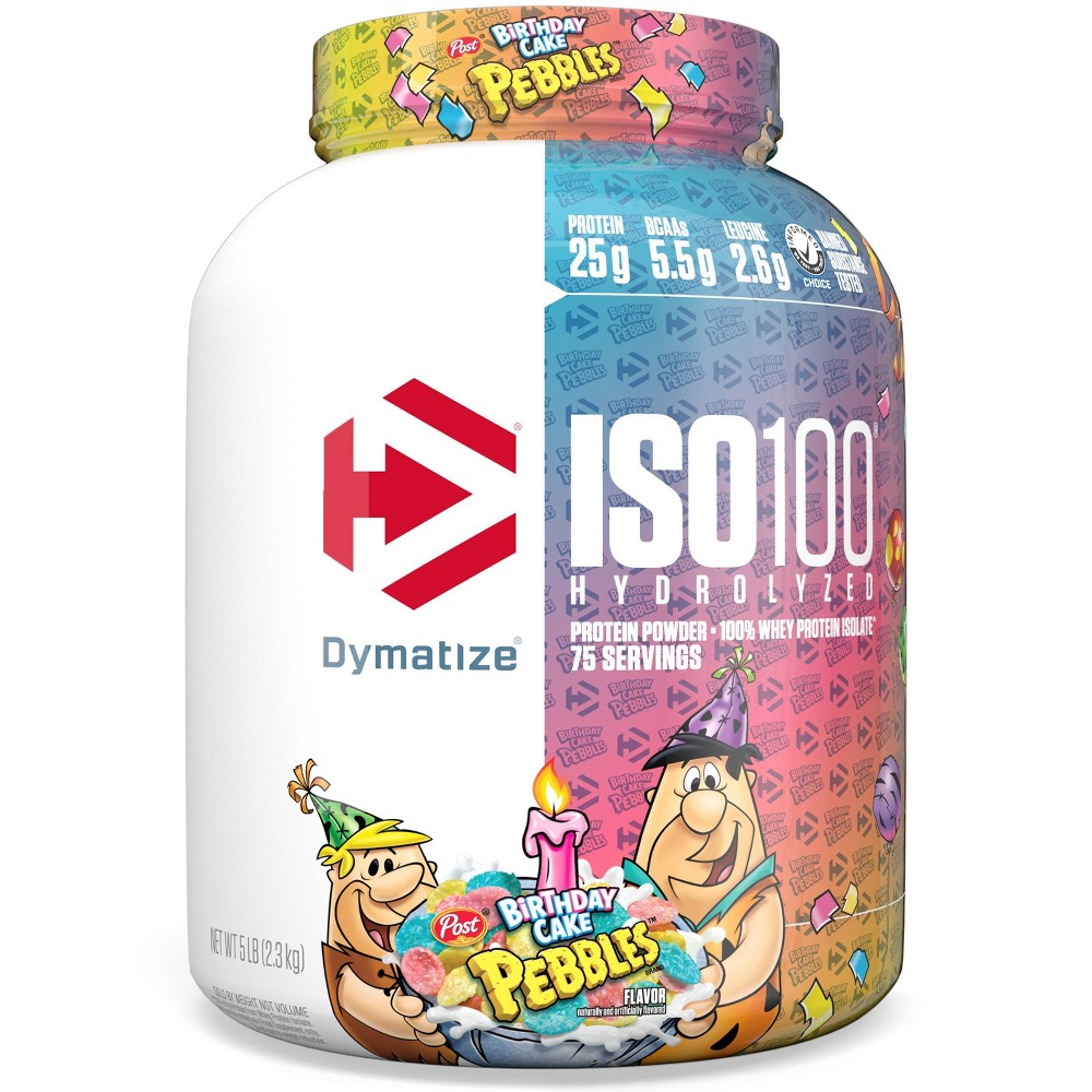 Photos - Vitamins & Minerals Dymatize Nutrition Dymatize ISO100 Hydrolyzed Whey Protein Powder - Birthday Cake Pebbles -5 