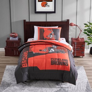 NFL Cleveland Browns Status Bed In A Bag Sheet Set - Twin - 1 of 2