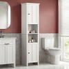 VANIRROR Bathroom Storage Cabinet, Floor Standing with 2 Doors, Wooden 6-Shelf Tall Cabinet for Bathroom, Living Room, or Office, 66.93" Tall - 2 of 3