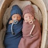 Bleu La La Luxe Collection 100% Organic Luxury Knit Baby Blanket + Hat Set - 4 of 4