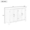 4-Door Storage Sideboard with Adjustable Shelves and Retro Atimon Handles, Buffet Cabinet with Pinewood Legs, Coffee Bar Cabinet - ModernLuxe - 3 of 4