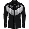 Clearlove Men’s Western Fringe Long Sleeve Shirt Dress Classic Cowboy Style with Modern Comfort - 2 of 4