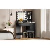 AZL1 Life Concept Dressers Luxury Vanity Table with LED Mirror Tempered Glass Top for Bedroom Dressing Room, Black, 35.4"*15.7"*53.9" - 2 of 4
