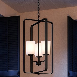 Urban Ambiance Luxury Modern Chandelier 25.625''H x 16''W,  Midnight Black Finish,  Broome Collection, UHP4110 - 1 of 4