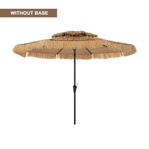 Clihome 9 Ft.Outdoor Hawaiian Style Double Top Thatch Umbrella Without Base - 1 of 4