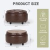 Ora Maison Round Fabric Storage Ottoman with Reversible Tray Lid – 3-in-1 Footrest, Hidden Storage, Small Coffee Table – 25”x25” - 3 of 4