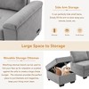 84.75" Velvet Convertible Sectional Sofas, L-Shape Corner Couch Sofa-Bed with Storage Ottoman, Hidden Arm Storage & USB Charging Ports - 4 of 4