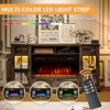 AOXUN 68" Fireplace TV Stand for TVs up to 78 Inch, Entertainment Center with 36" Electric Fireplace, Glass Doors, Media Console Cabinet, Grey - 3 of 4