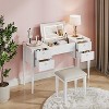 47" Makeup Vanity Desk with Flip Top Mirror, Modern Makeup Vanity Set with Chair and 5 Drawers for Bedroom, Dressing room, Cloakroom - 3 of 4
