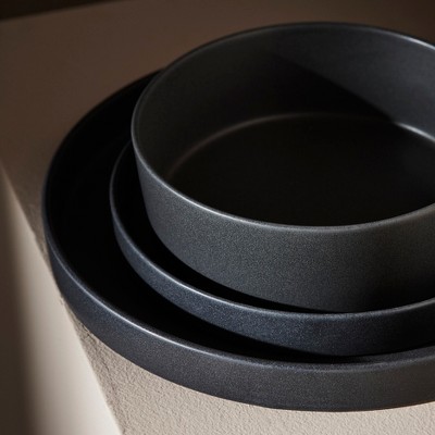 Charcoal Ceramic 12-Piece Dinnerware Set, Service for 4