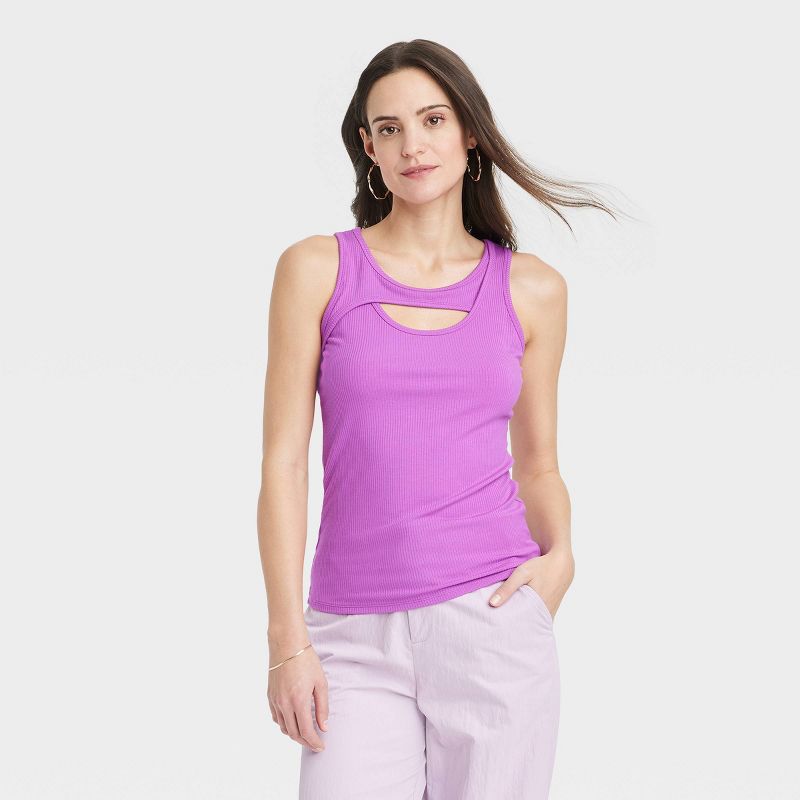Women's Slim Fit Cut-Out Tank Top - A New Day™, 1 of 5