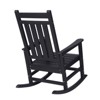 VisioGear Oversized Rocking Chair with Wood-Texture, Outdoor Rocking Chair for Adults, Porch Rocker for Lawn Garden, Black, 22.71"*35.15"*41.25" - 2 of 4