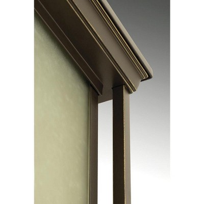 Endicott Black Aluminum 1-Light Post Lantern with Linen Glass Shade